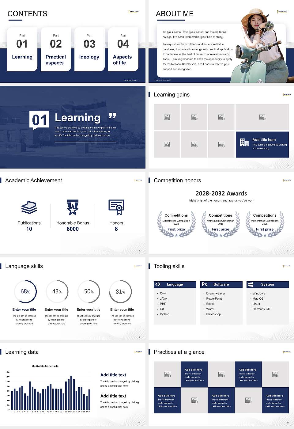 Rocky Vista University National Scholarship Defense PPT Template16:9 ratio PPT effect preview image2