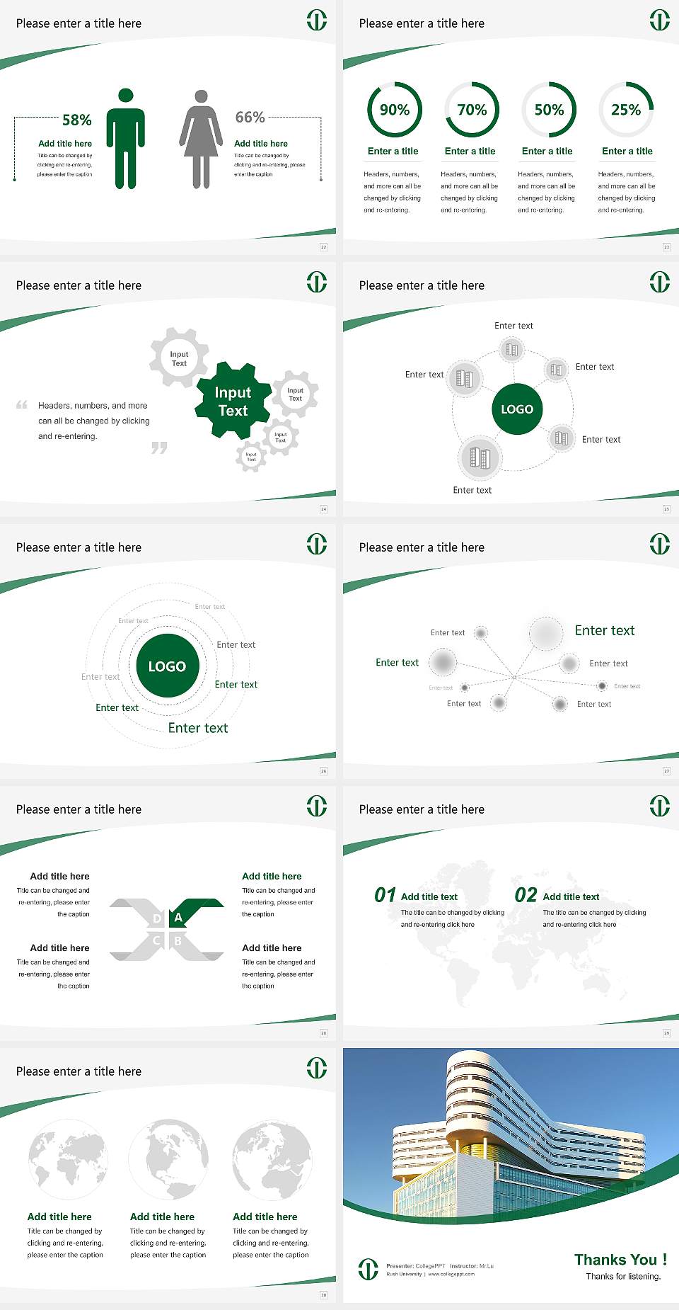 Rush University Course/Courseware Creation PPT Template4:3 ratio PPT effect preview image4