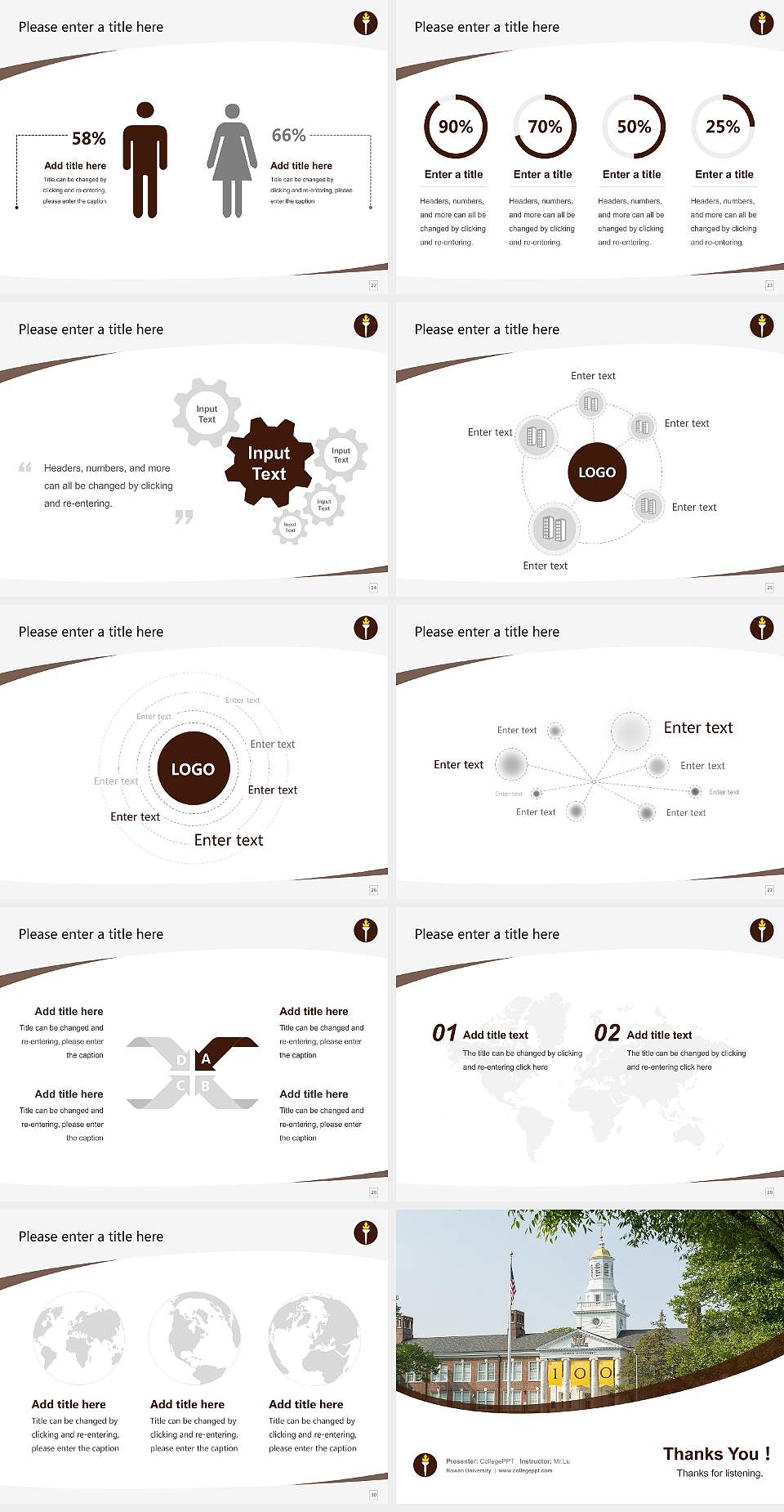 Rowan University Course/Courseware Creation PPT Template4:3 ratio PPT effect preview image4