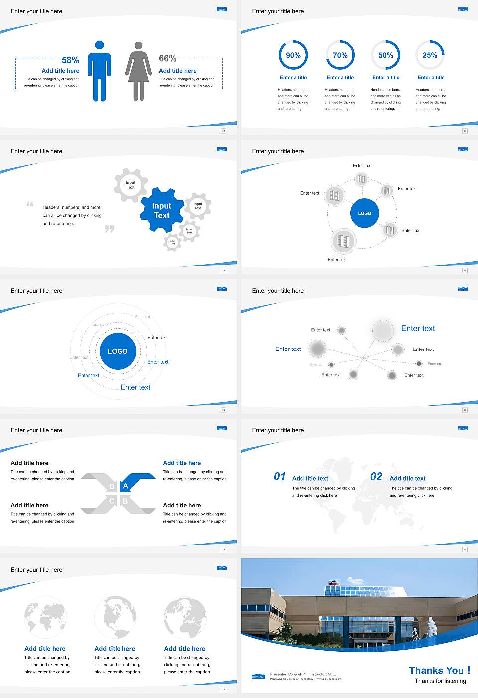 Pennsylvania College of Technology Course/Courseware Creation PPT Template16:9 ratio PPT effect preview image4