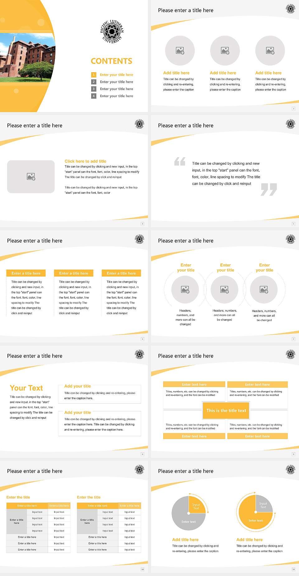 Pacific Lutheran University Course/Courseware Creation PPT Template4:3 ratio PPT effect preview image2