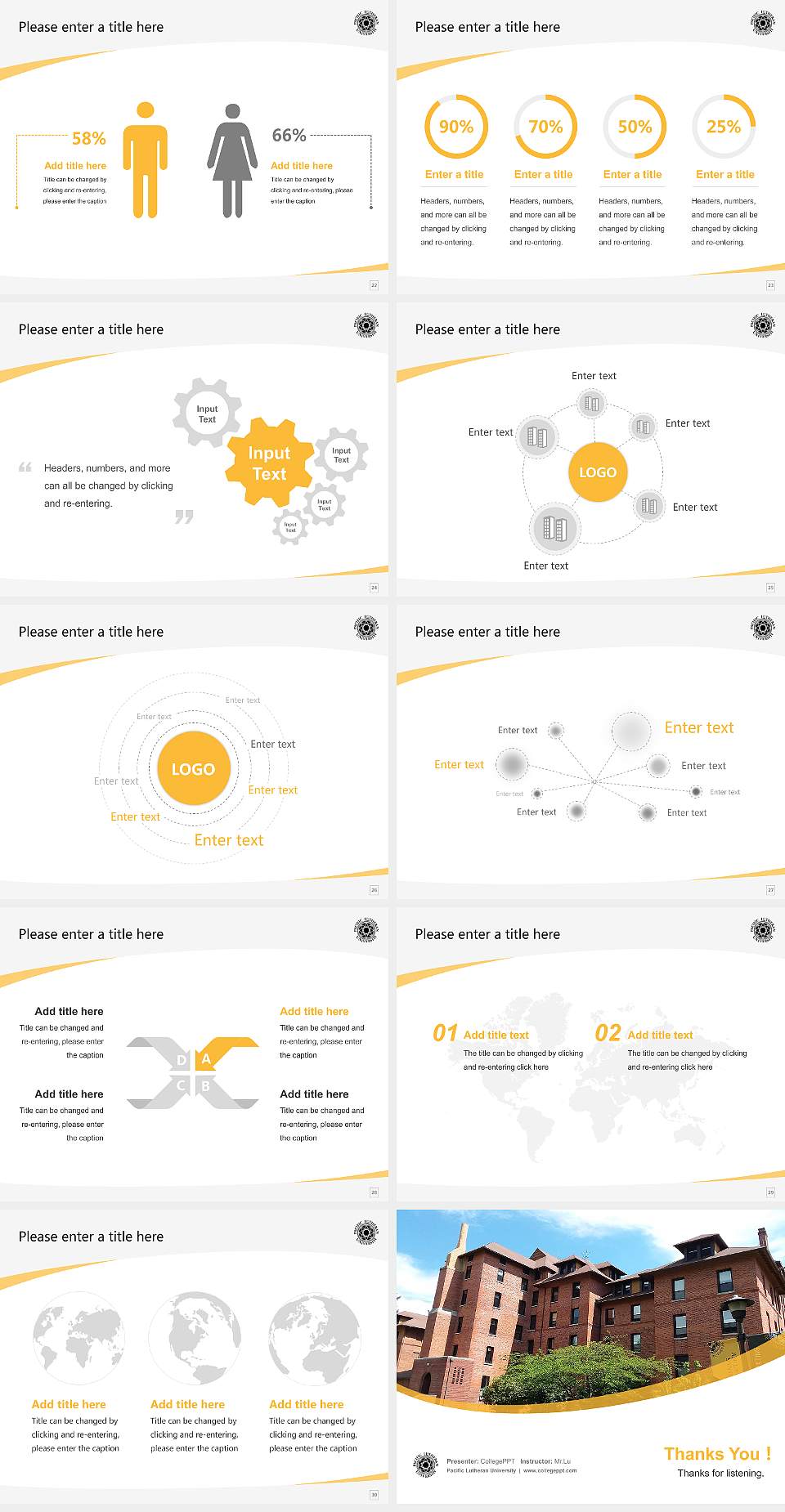 Pacific Lutheran University Course/Courseware Creation PPT Template4:3 ratio PPT effect preview image4