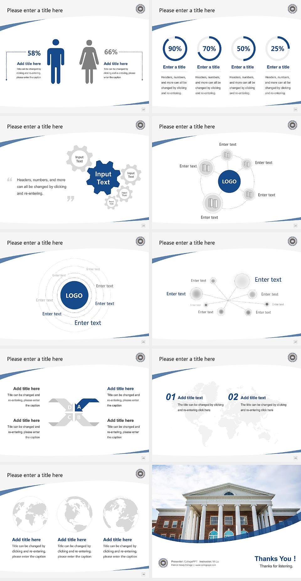 Patrick Henry College Course/Courseware Creation PPT Template4:3 ratio PPT effect preview image4