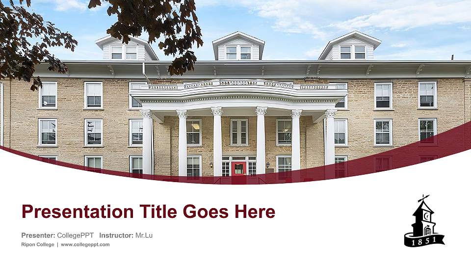 Ripon College Course/Courseware Creation PPT Template16:9 ratio PPT effect preview image