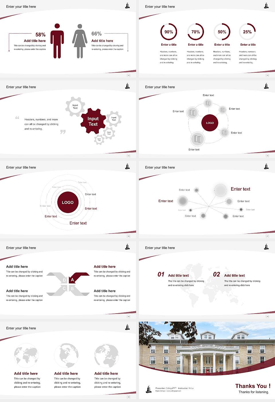 Ripon College Course/Courseware Creation PPT Template16:9 ratio PPT effect preview image4