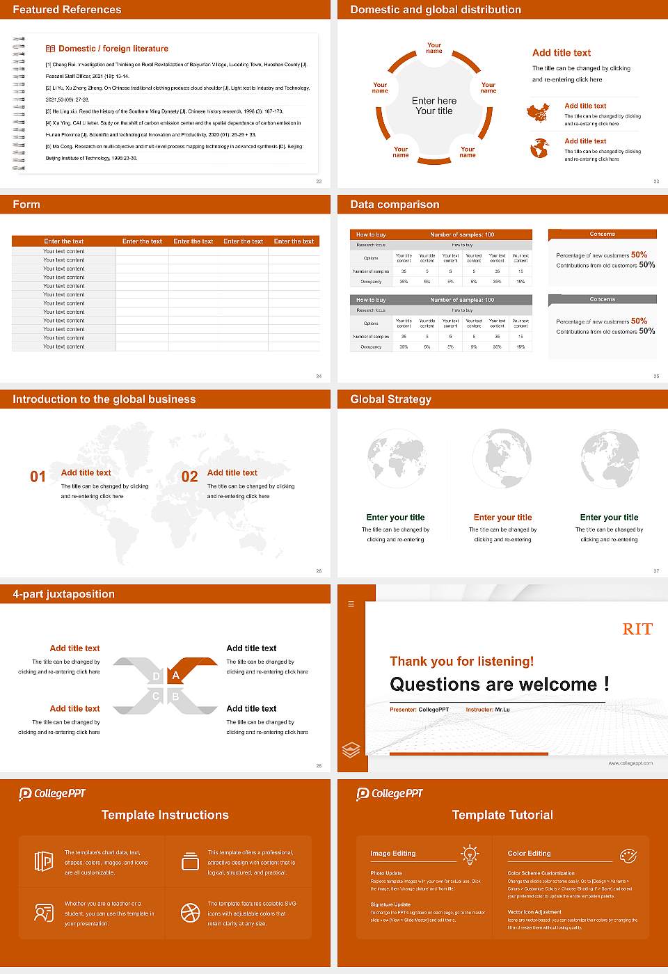 Rochester Institute of Technology Thesis Proposal/Graduation Defense PPT Template16:9 ratio PPT effect preview image4