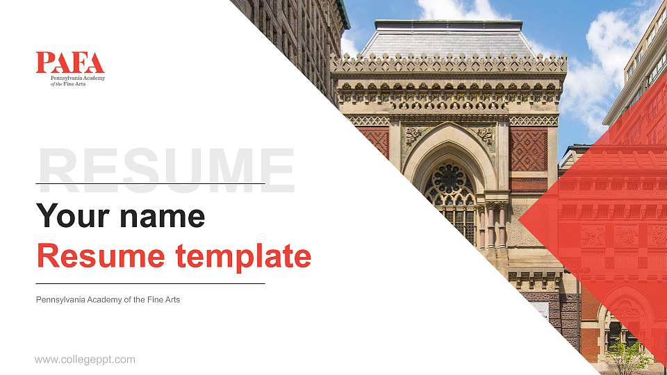 Pennsylvania Academy of the Fine Arts Resume PPT Template16:9 ratio PPT effect preview image