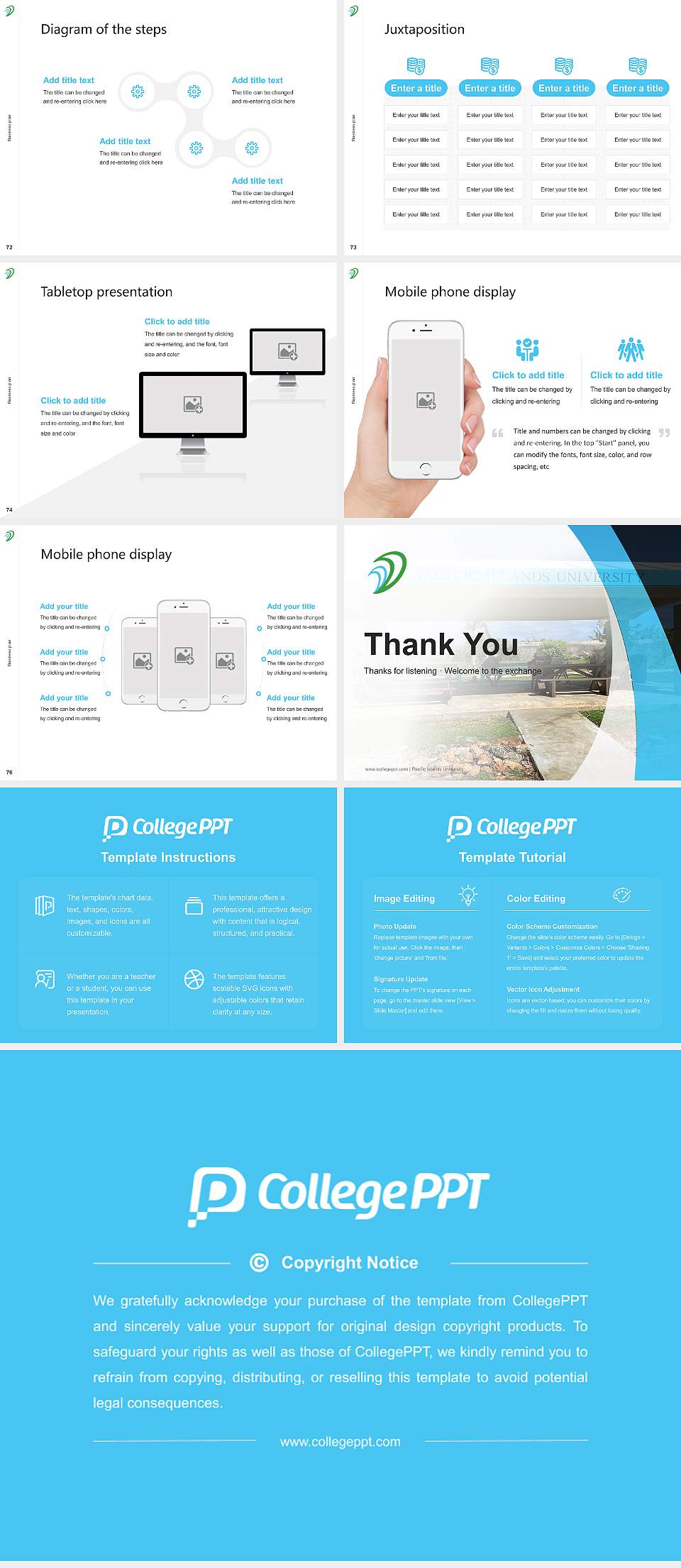 Pacific Islands University Competition/Entrepreneurship Contest PPT Template4:3 ratio PPT effect preview image9