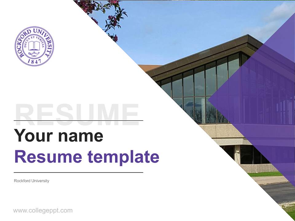 Rockford University Resume PPT Template4:3 ratio PPT effect preview image5