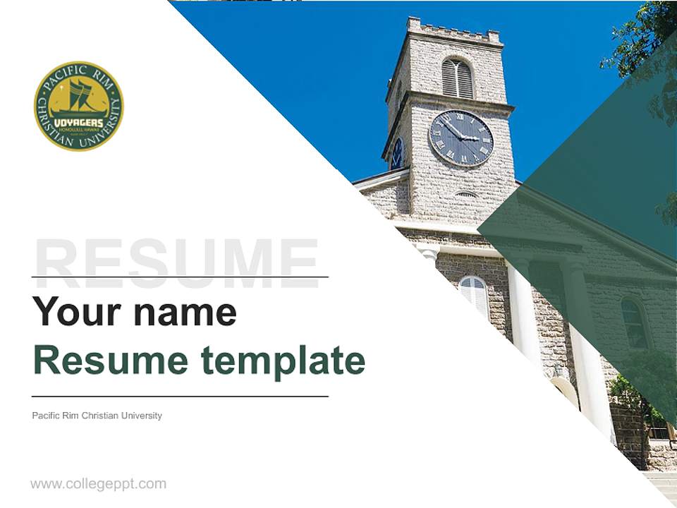Pacific Rim Christian University Resume PPT Template4:3 ratio PPT effect preview image5
