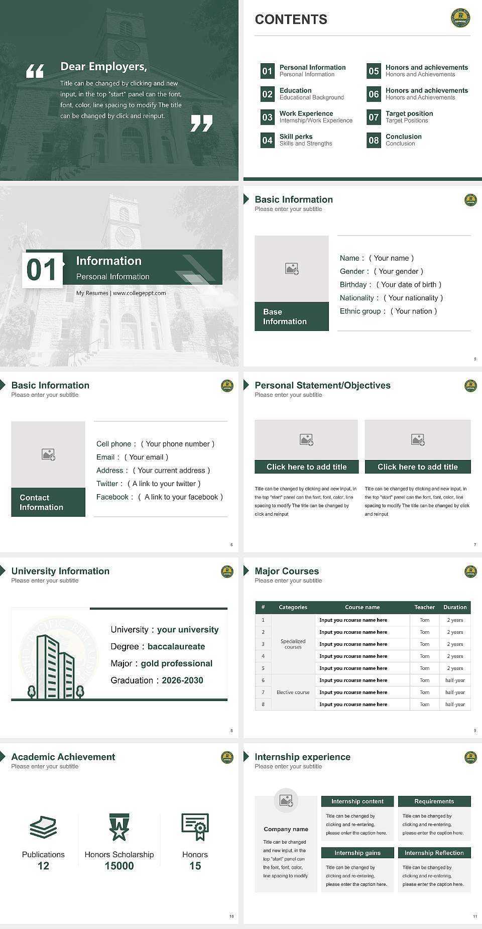 Pacific Rim Christian University Resume PPT Template4:3 ratio PPT effect preview image2