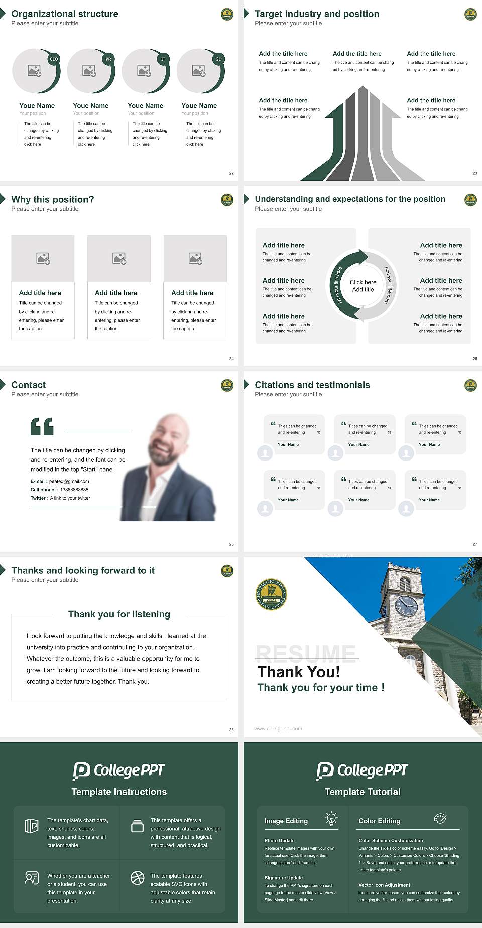 Pacific Rim Christian University Resume PPT Template4:3 ratio PPT effect preview image4