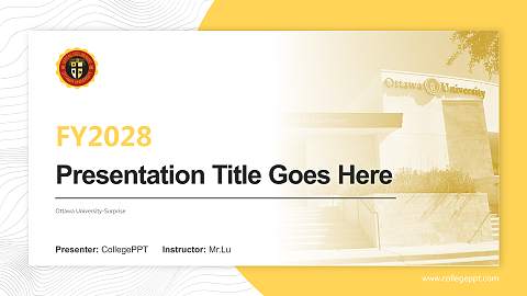 Ottawa University-Surprise Academic Presentation/Research Findings Report PPT Template