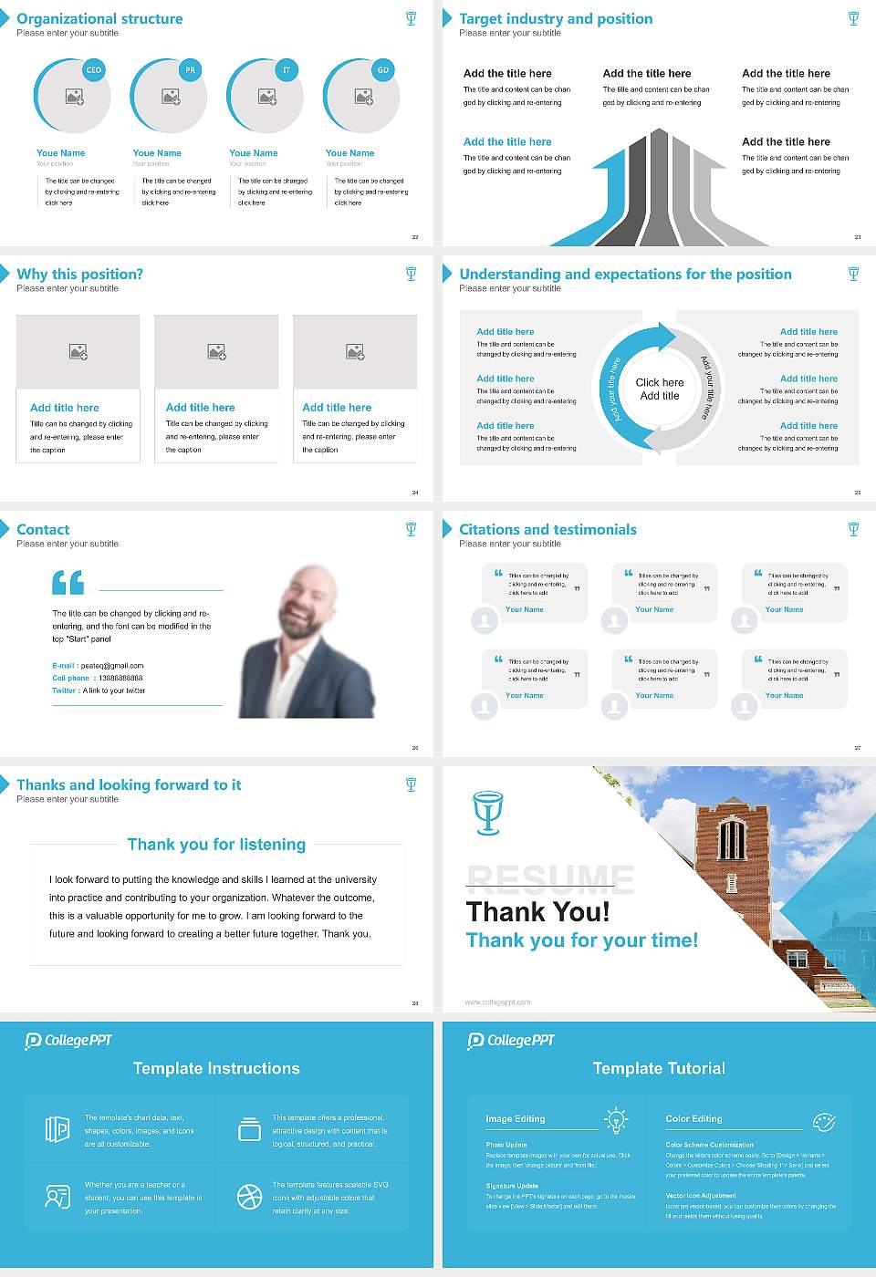 Richmont Graduate University Resume PPT Template16:9 ratio PPT effect preview image4