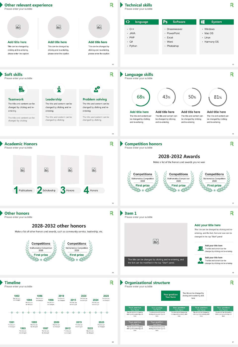 Roosevelt University Resume PPT Template16:9 ratio PPT effect preview image3