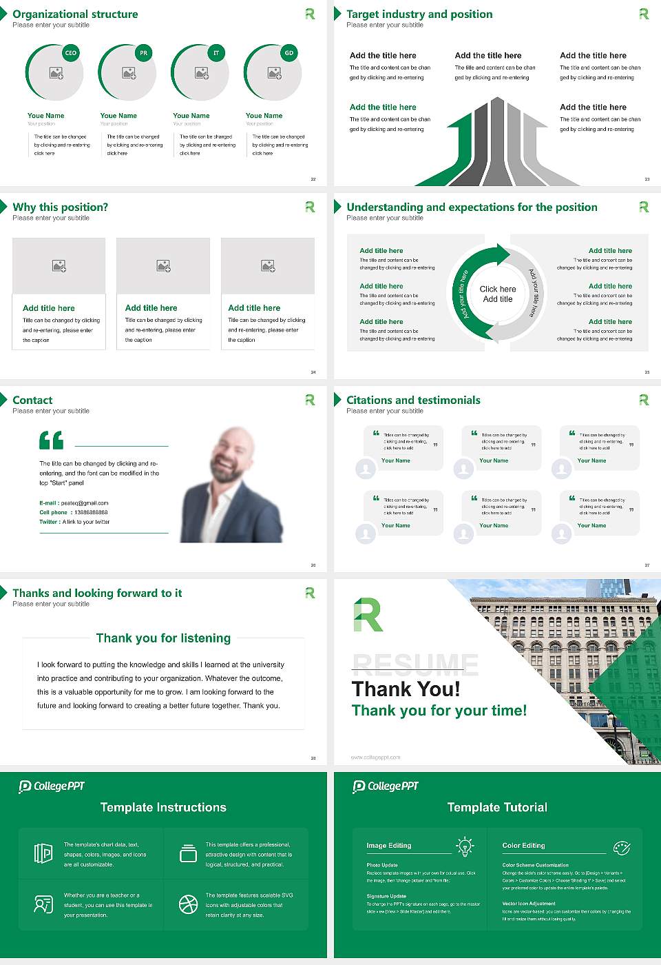 Roosevelt University Resume PPT Template16:9 ratio PPT effect preview image4