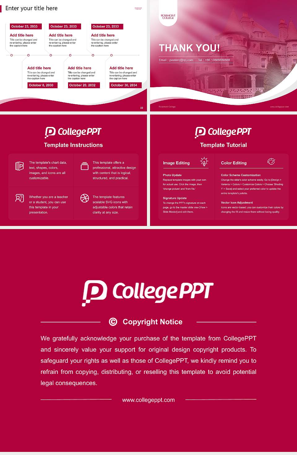 Rosemont College Lecture Sharing and Networking Event PPT Template4:3 ratio PPT effect preview image4