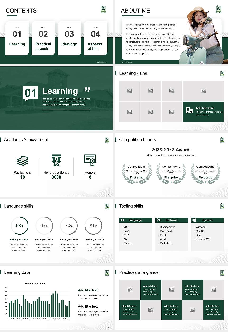 Paul Smith’s College National Scholarship Defense PPT Template16:9 ratio PPT effect preview image2
