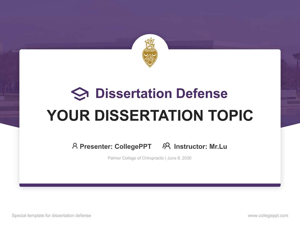 Palmer College of Chiropractic Graduation Thesis Defense PPT Template4:3 ratio PPT effect preview image7