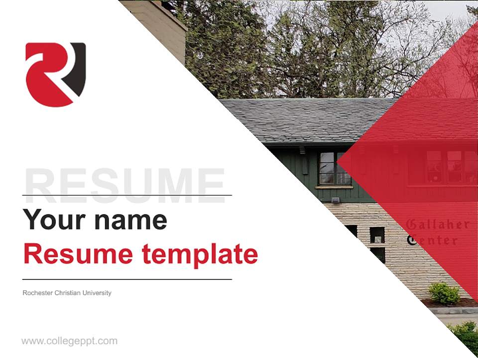 Rochester Christian University Resume PPT Template4:3 ratio PPT effect preview image5
