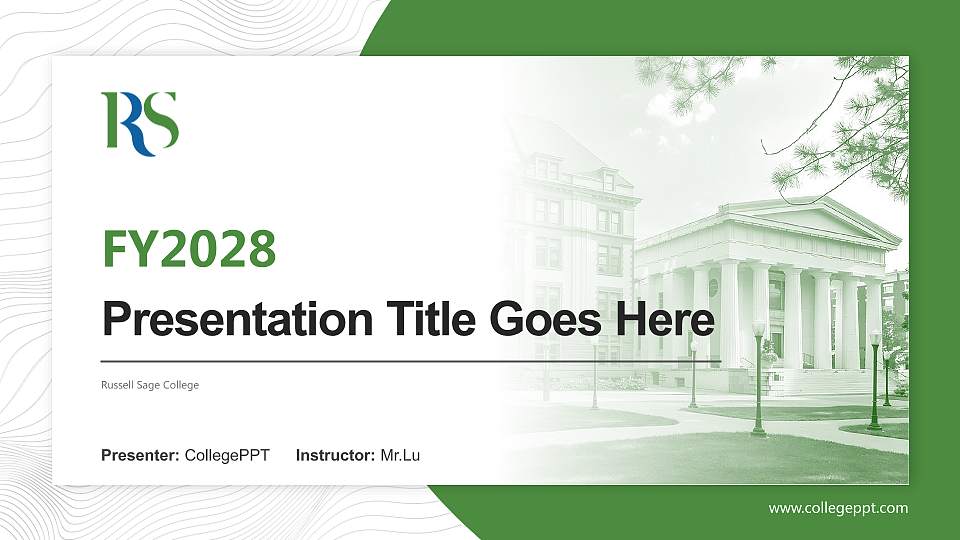 Russell Sage College Academic Presentation/Research Findings Report PPT Template16:9 ratio PPT effect preview image