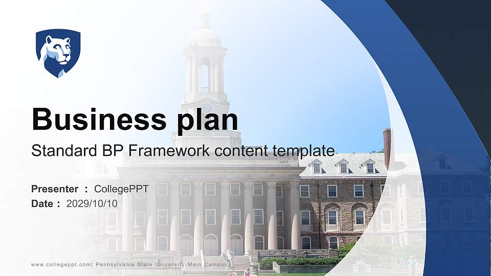 Pennsylvania State University-Main Campus Competition/Entrepreneurship Contest PPT Template16:9 ratio PPT effect preview image