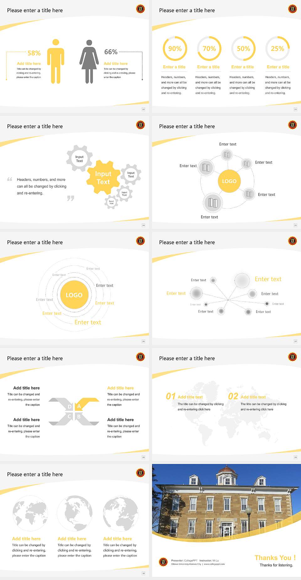 Ottawa University-Kansas City Course/Courseware Creation PPT Template4:3 ratio PPT effect preview image4