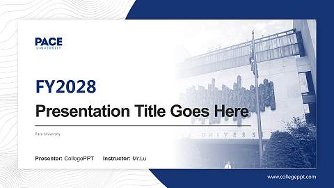 Pace University Academic Presentation/Research Findings Report PPT Template
