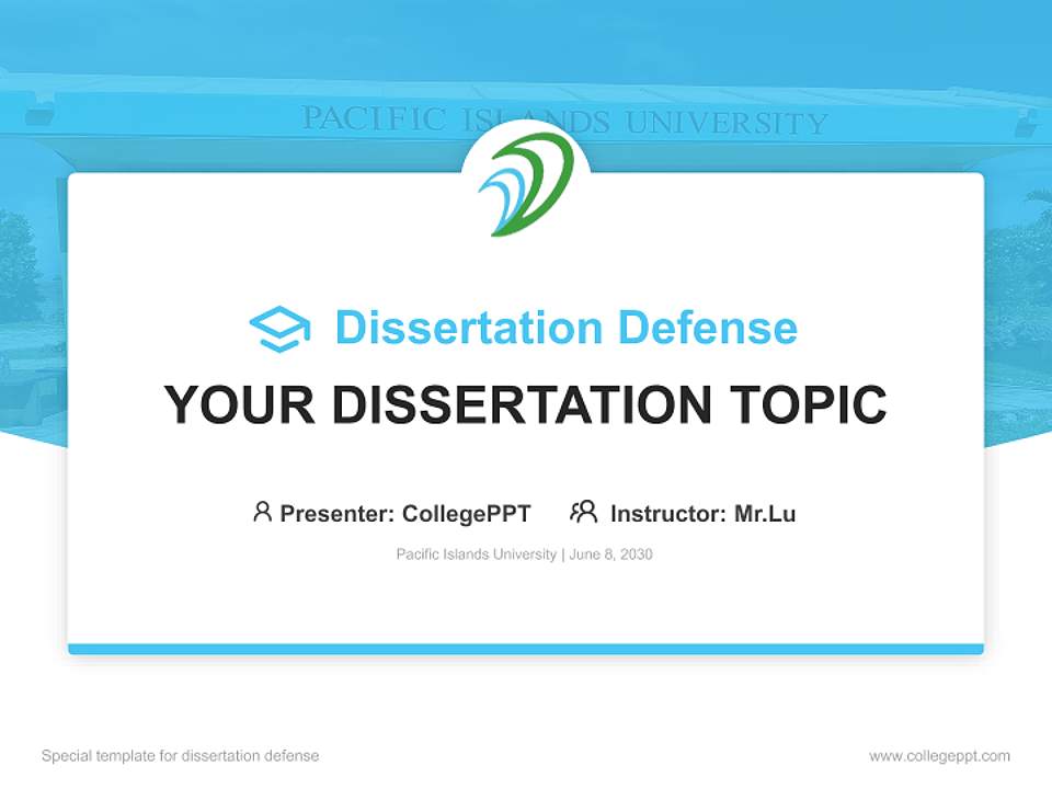 Pacific Islands University Graduation Thesis Defense PPT Template4:3 ratio PPT effect preview image7