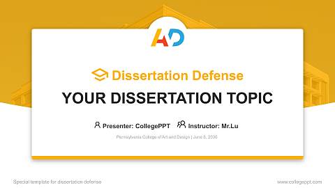 Pennsylvania College of Art and Design Graduation Thesis Defense PPT Template