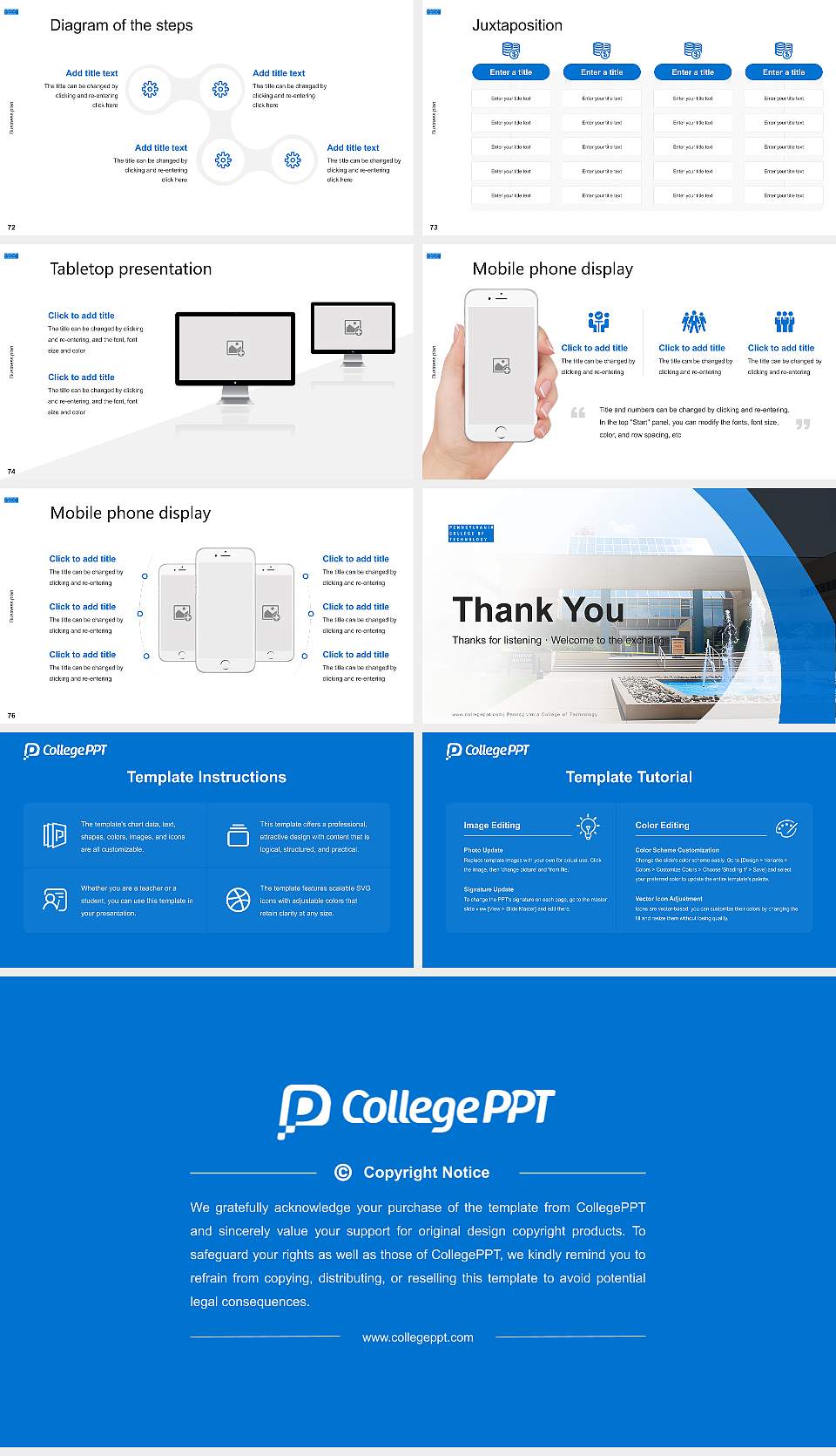 Pennsylvania College of Technology Competition/Entrepreneurship Contest PPT Template16:9 ratio PPT effect preview image9