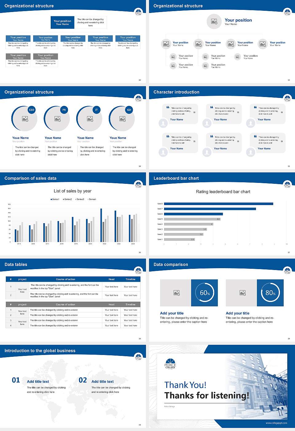 Peirce College Academic Presentation/Research Findings Report PPT Template16:9 ratio PPT effect preview image4