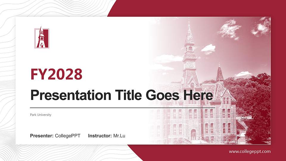 Park University Academic Presentation/Research Findings Report PPT Template16:9 ratio PPT effect preview image