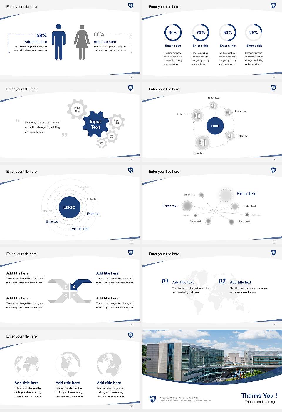 Pennsylvania State University-College of Medicine Course/Courseware Creation PPT Template16:9 ratio PPT effect preview image4