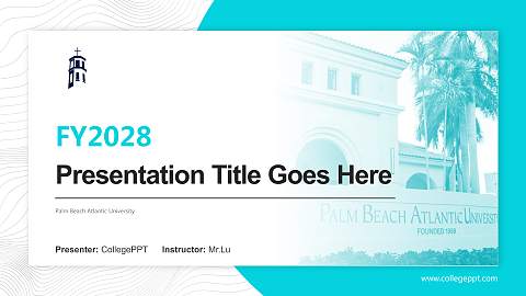 Palm Beach Atlantic University Academic Presentation/Research Findings Report PPT Template
