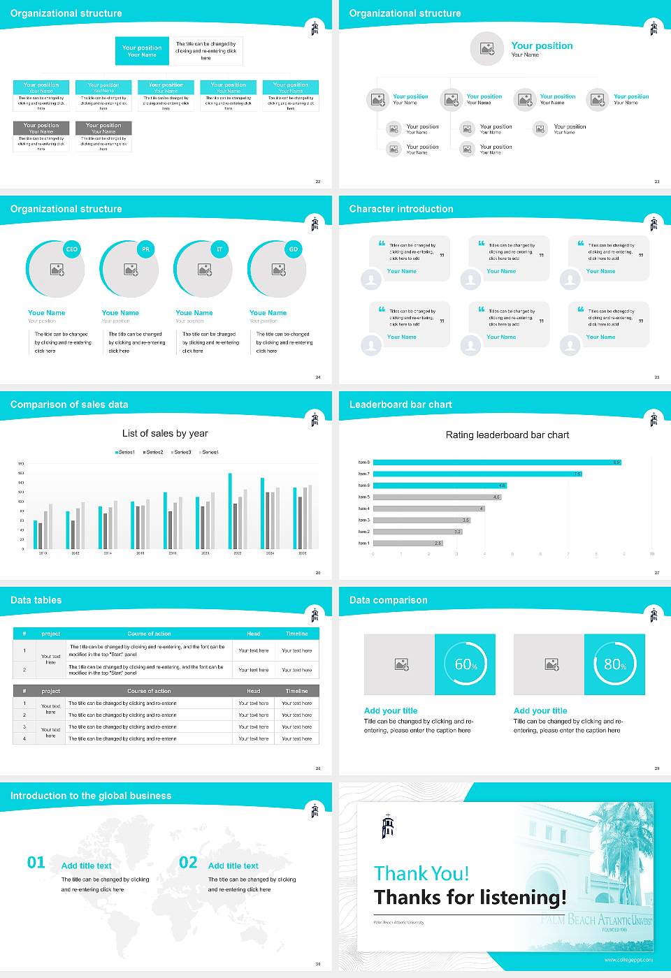 Palm Beach Atlantic University Academic Presentation/Research Findings Report PPT Template16:9 ratio PPT effect preview image4