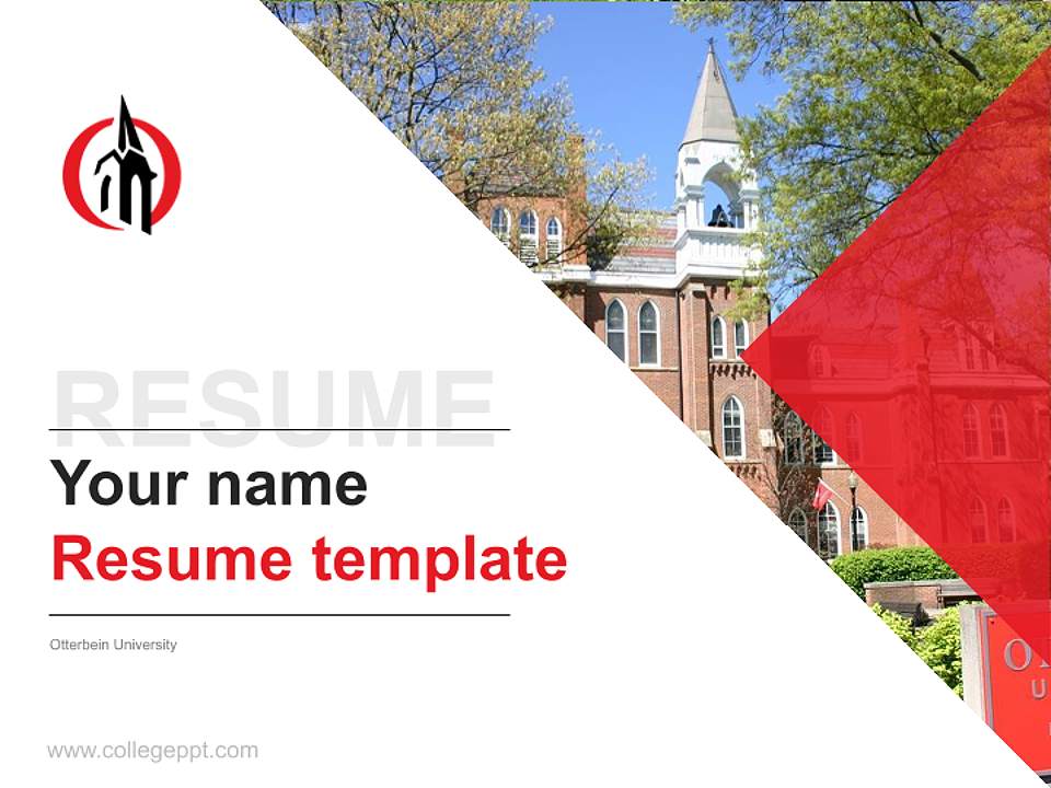 Otterbein University Resume PPT Template4:3 ratio PPT effect preview image5