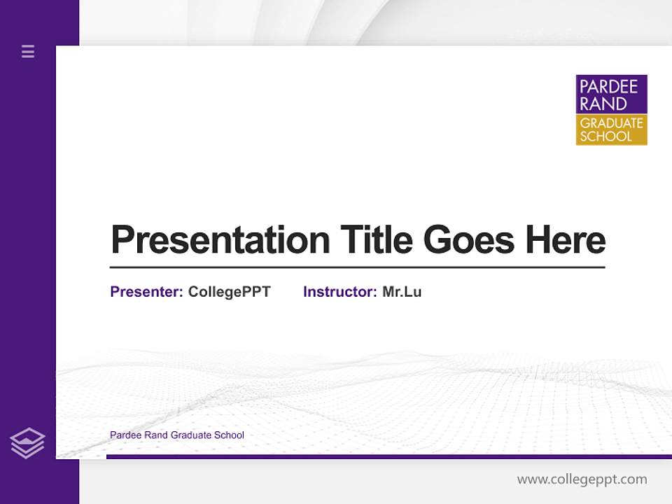 Pardee Rand Graduate School Thesis Proposal/Graduation Defense PPT Template4:3 ratio PPT effect preview image5