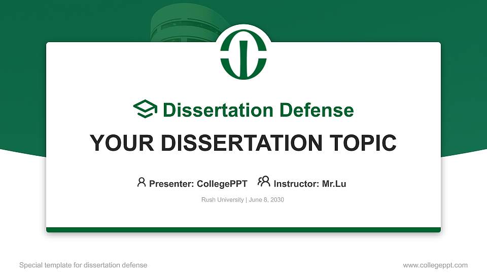 Rush University Graduation Thesis Defense PPT Template16:9 ratio PPT effect preview image1