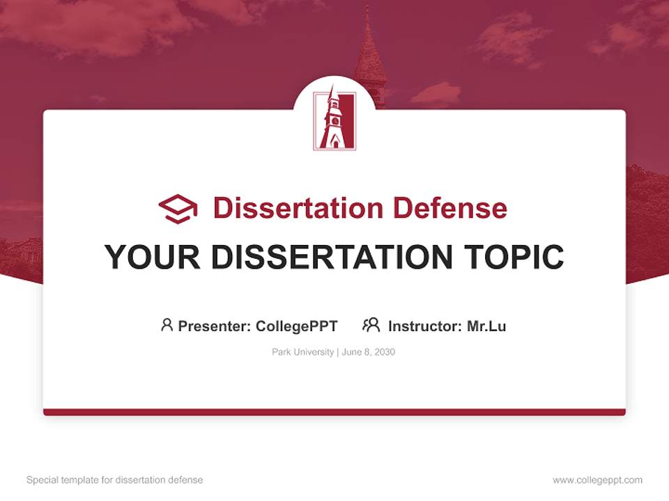 Park University Graduation Thesis Defense PPT Template4:3 ratio PPT effect preview image7