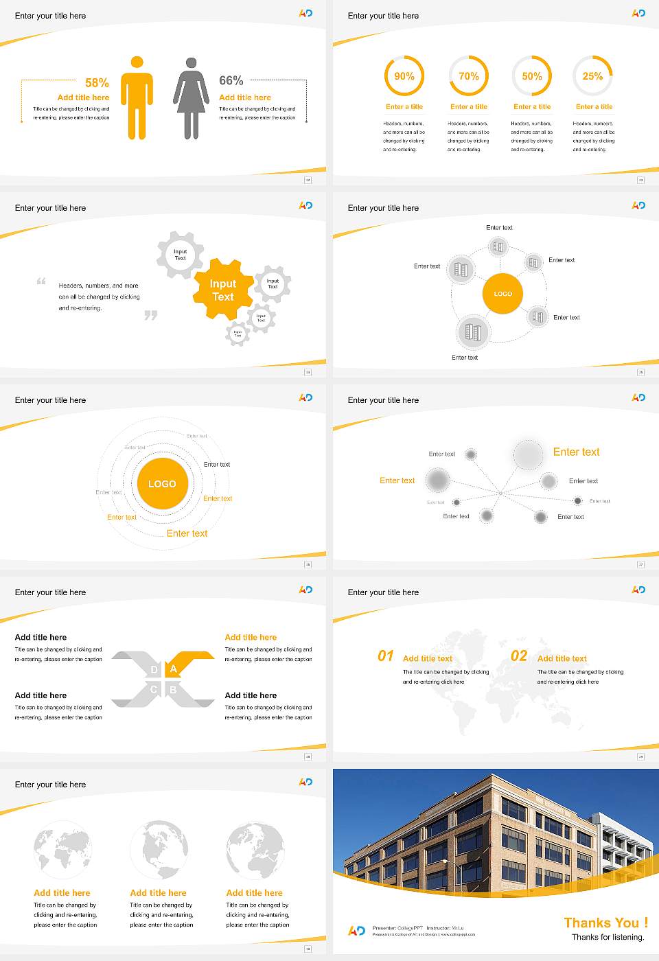 Pennsylvania College of Art and Design Course/Courseware Creation PPT Template16:9 ratio PPT effect preview image4