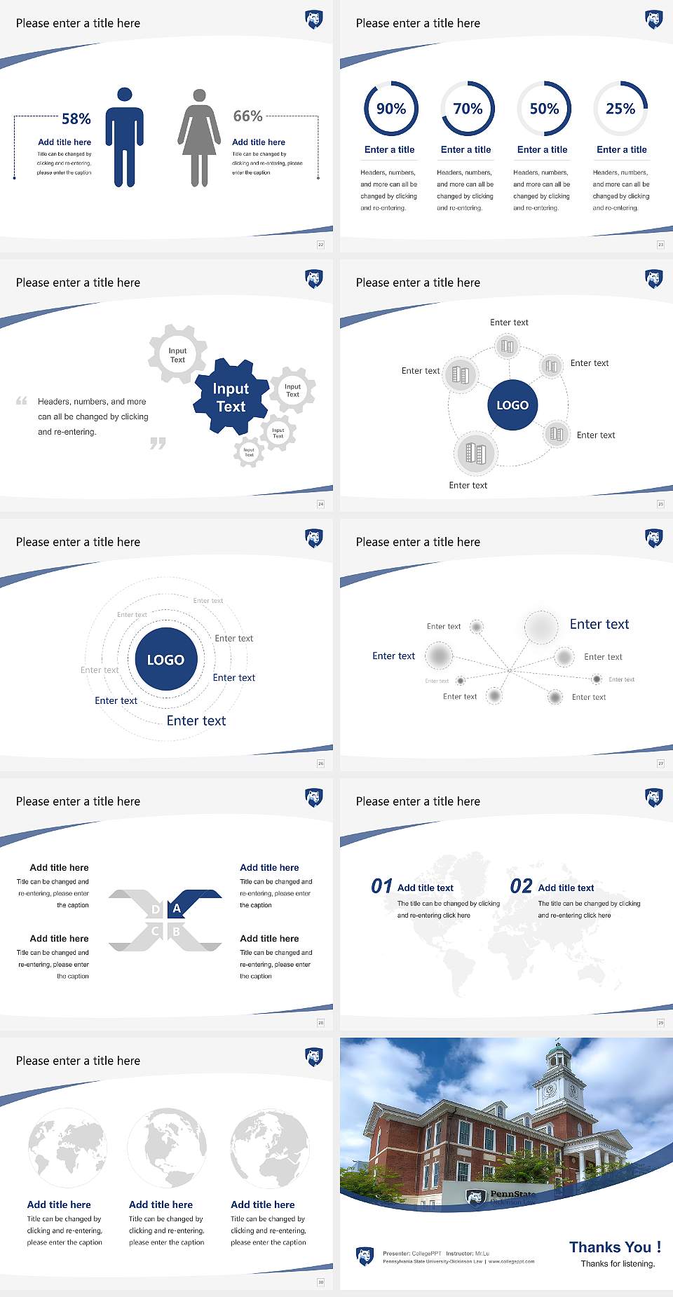Pennsylvania State University-Dickinson Law Course/Courseware Creation PPT Template4:3 ratio PPT effect preview image4