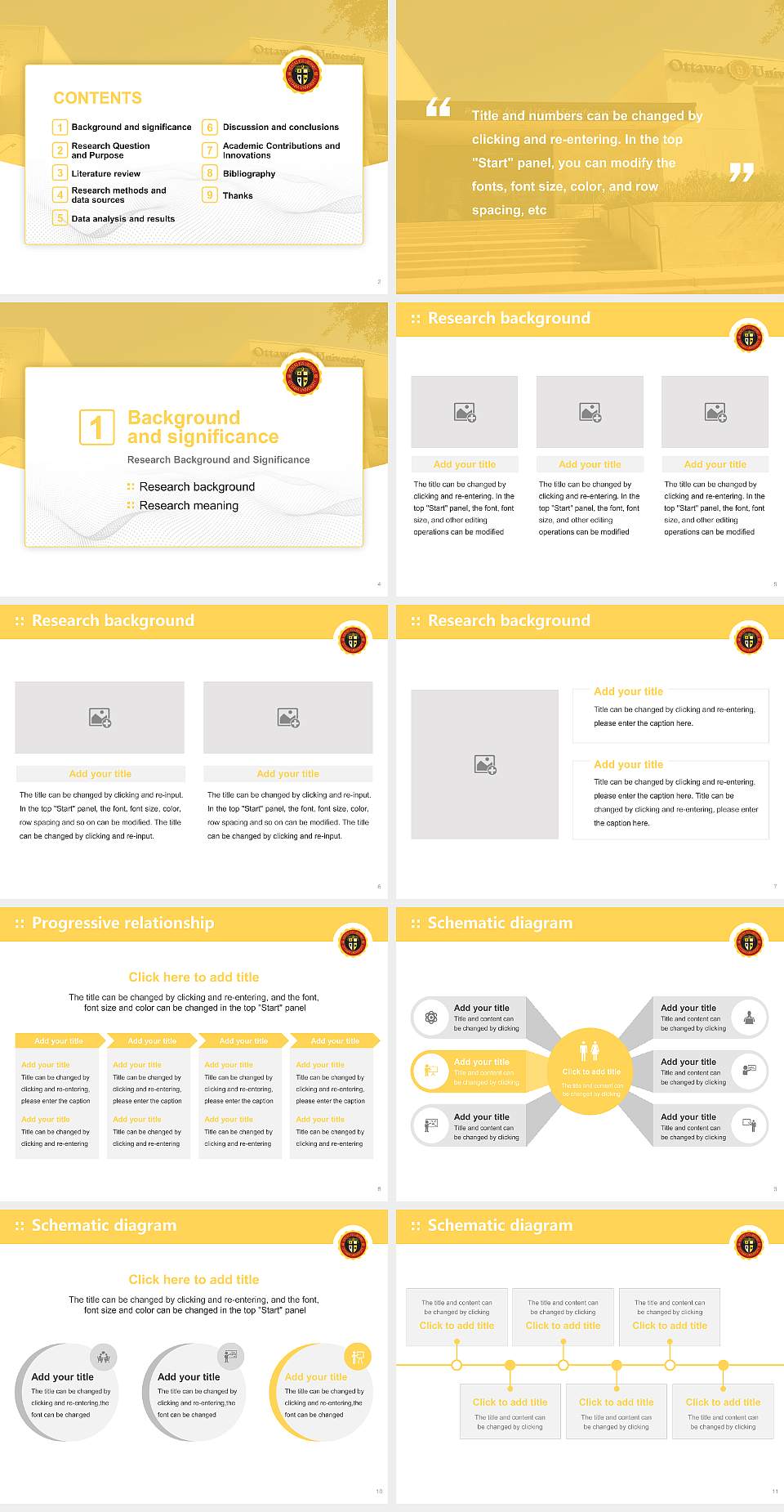 Ottawa University-Surprise Graduation Thesis Defense PPT Template4:3 ratio PPT effect preview image2