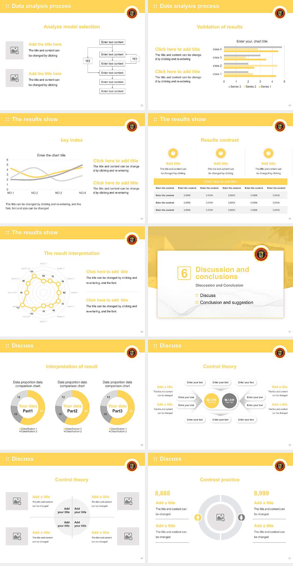 Ottawa University-Surprise Graduation Thesis Defense PPT Template4:3 ratio PPT effect preview image5