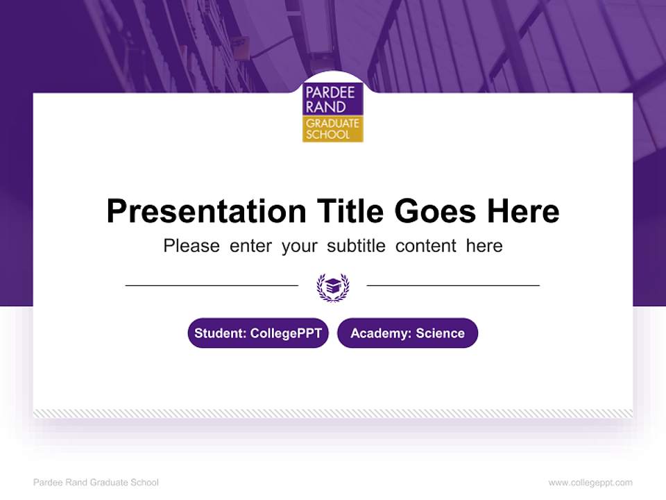 Pardee Rand Graduate School National Scholarship Defense PPT Template4:3 ratio PPT effect preview image4