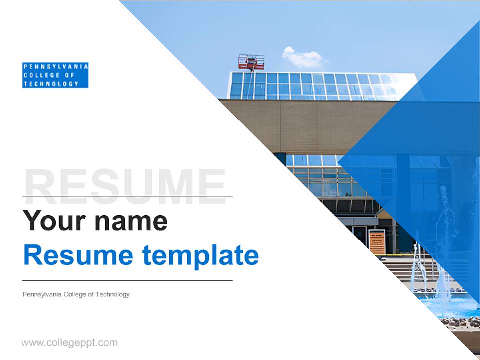 Pennsylvania College of Technology Resume PPT Template4:3 ratio PPT effect preview image5