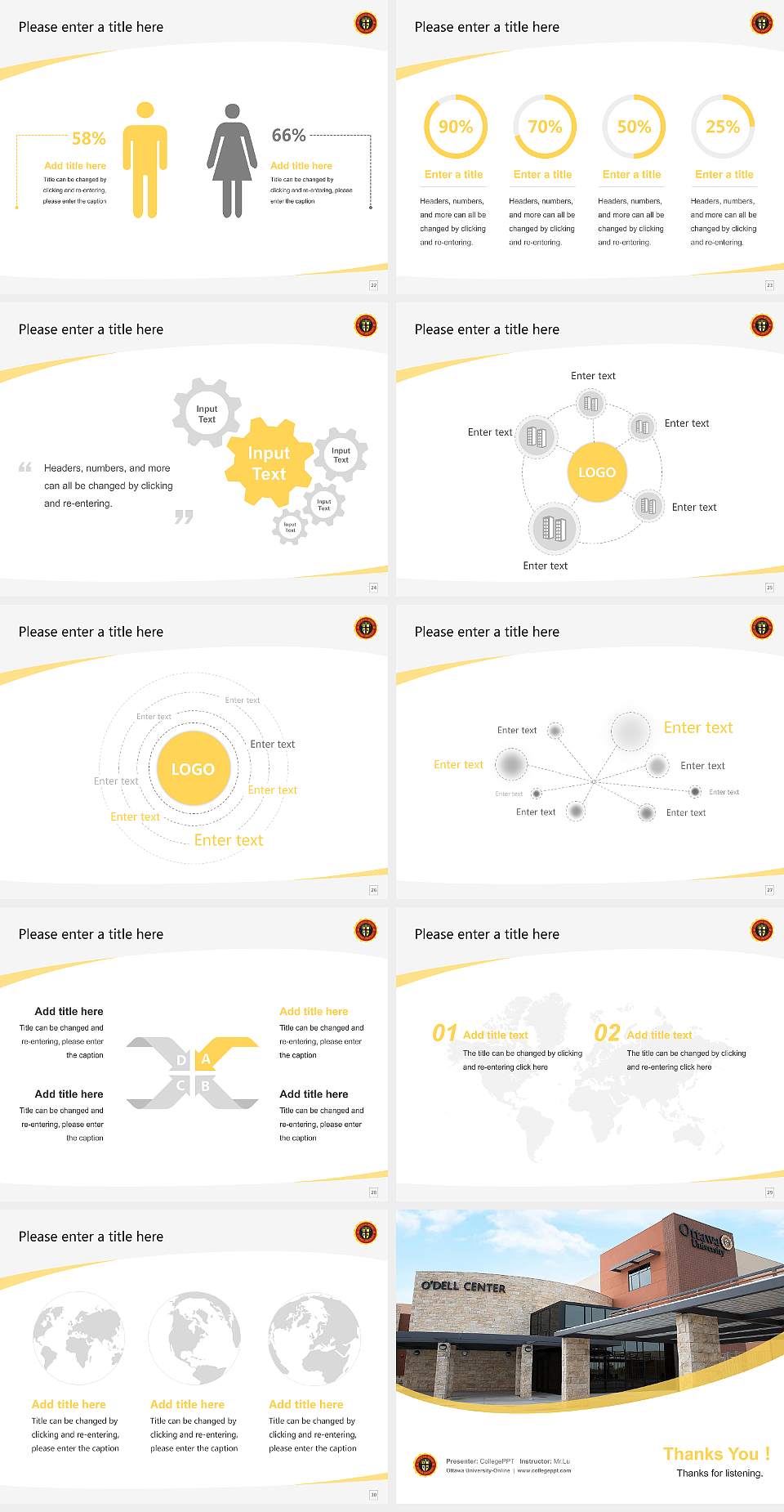 Ottawa University-Online Course/Courseware Creation PPT Template4:3 ratio PPT effect preview image4