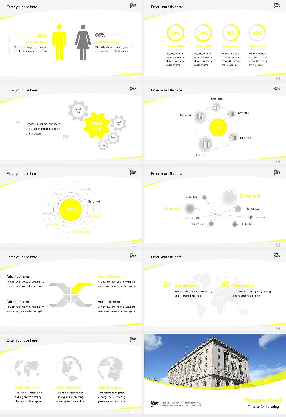 Pacific Northwest College of Art Course/Courseware Creation PPT Template16:9 ratio PPT effect preview image4