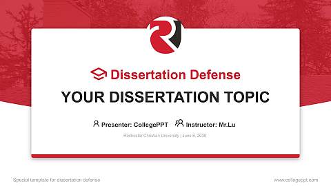 Rochester Christian University Graduation Thesis Defense PPT Template