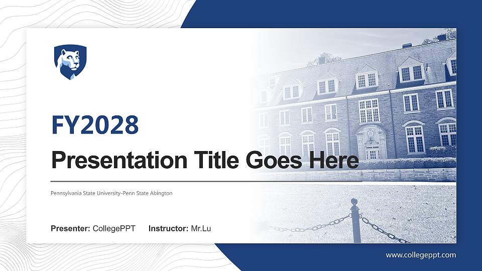 Pennsylvania State University-Penn State Abington Academic Presentation/Research Findings Report PPT Template16:9 ratio PPT effect preview image